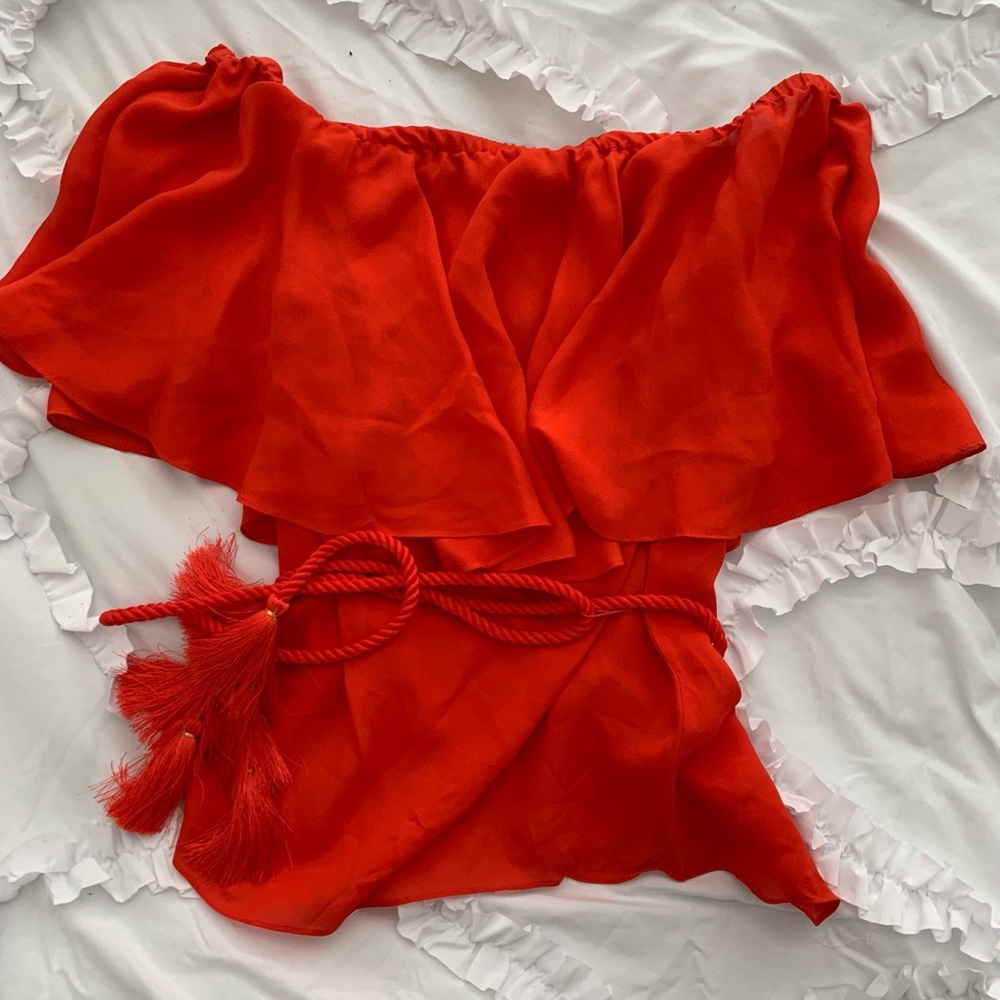 Rachel Zoe Off the Shoulder Red Top